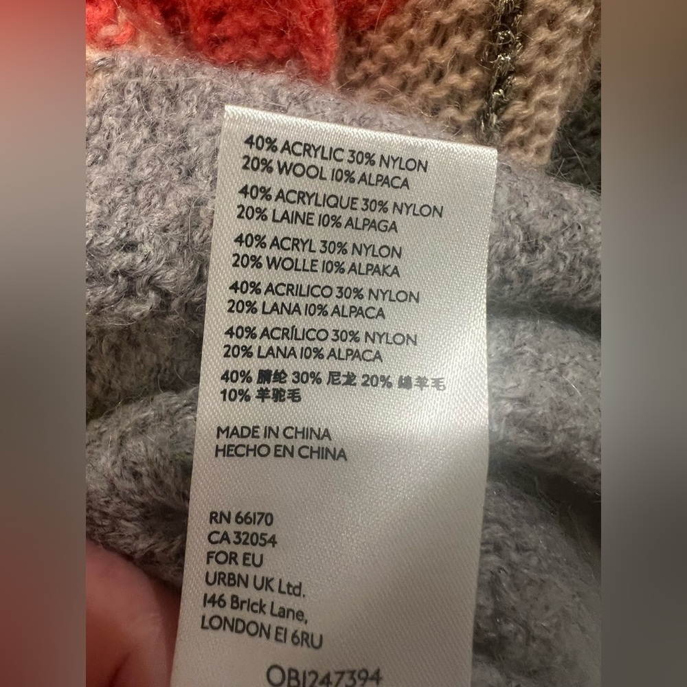 NWT new Anthropologie Colleen sweater large petite LP gray rainbow shimmer - Picture 13 of 17